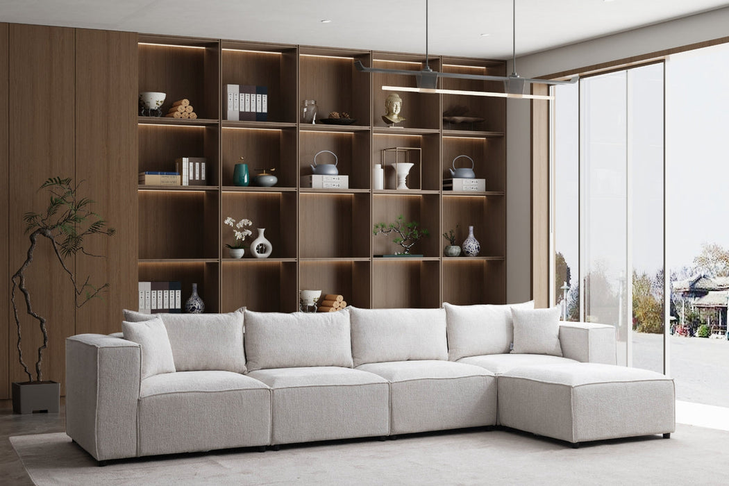 Canapé Elégance chenille Modulable 4+1 Pouf