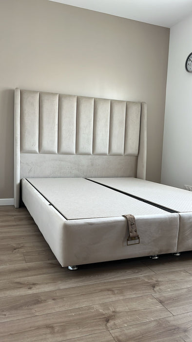 Lit coffre Relax beige Velours