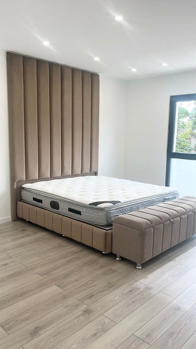 Lit coffre sur mesure Aya coloris personnalisable H245 cm - Sur pieds