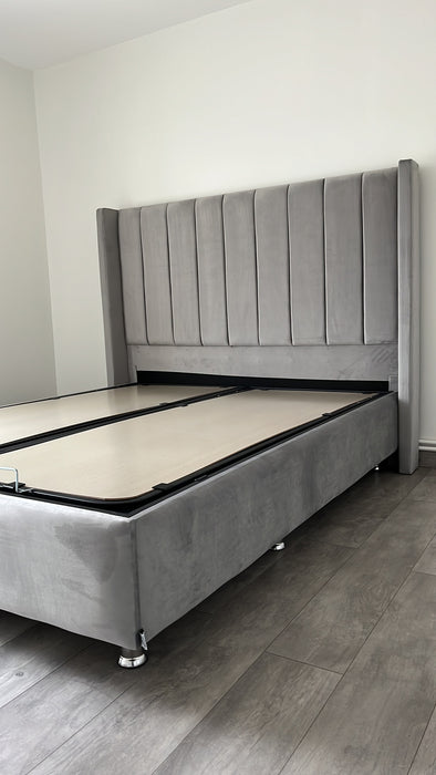 Lit coffre Tokyo gris
