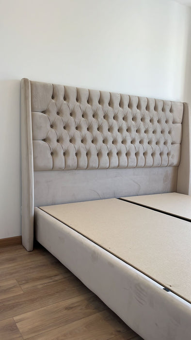 Lit coffre Luxury beige Velours