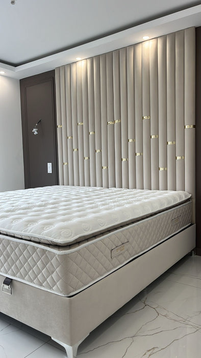 Lit coffre sur mesure Perla coloris personnalisable H245 cm - Posé au sol