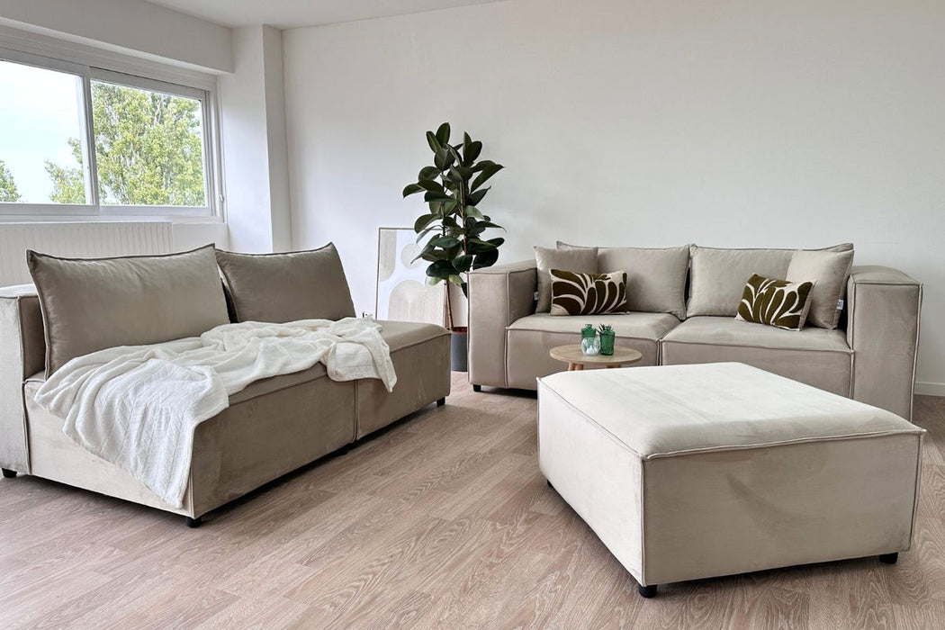 Canapé Elégance Modulable 4+1 Pouf