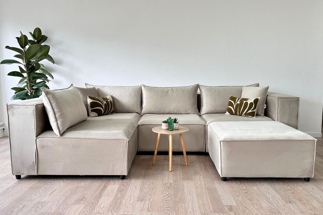Canapé Elégance Modulable 4+1 Pouf