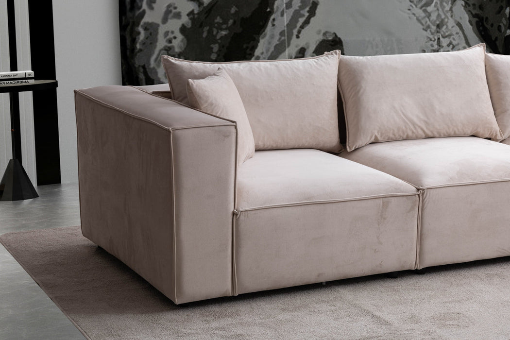 Canapé Elégance Modulable 4+1 Pouf