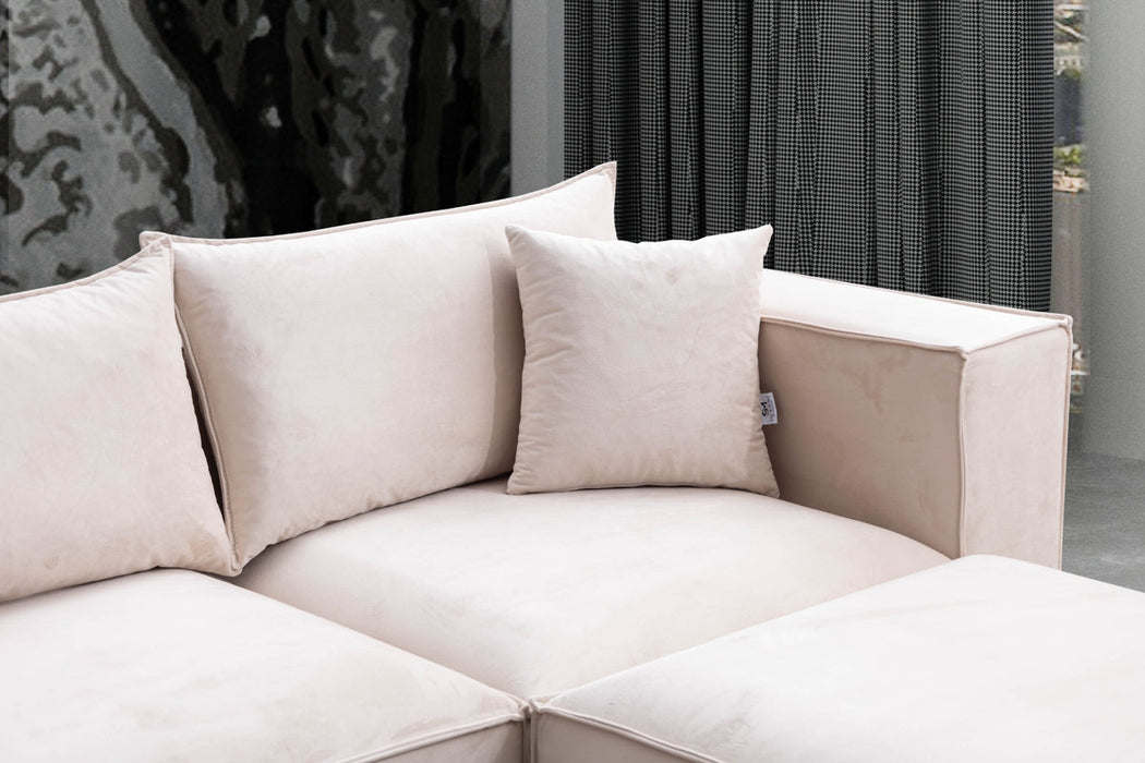Canapé Elégance Modulable 4+1 Pouf