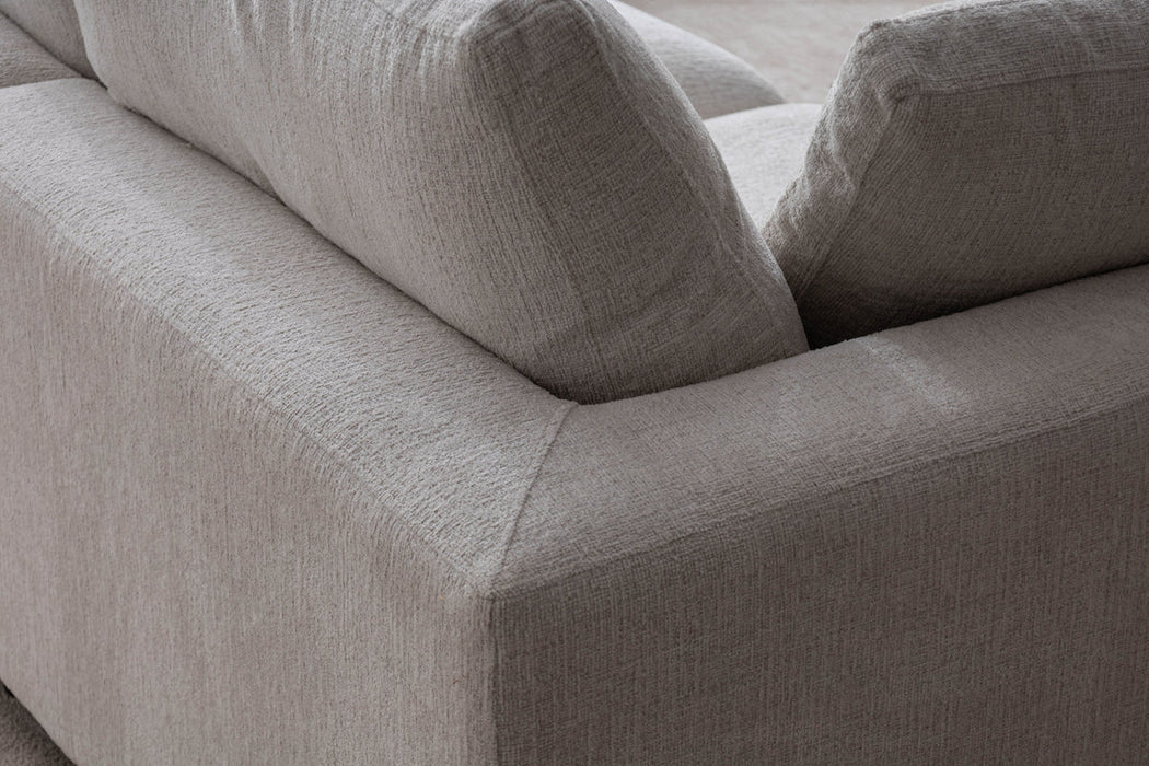 Canapé Julia Modulable Velours Blanc 3+1 Pouf