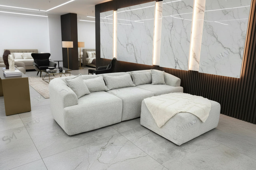 Canapé Mila Modulable Tissu coton chenille