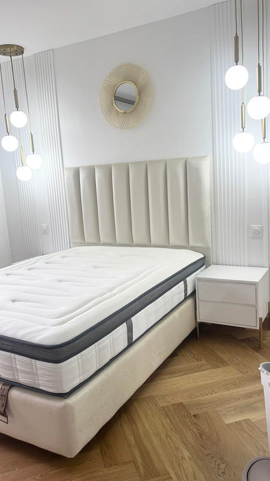 Lit coffre Ariane blanc cassé