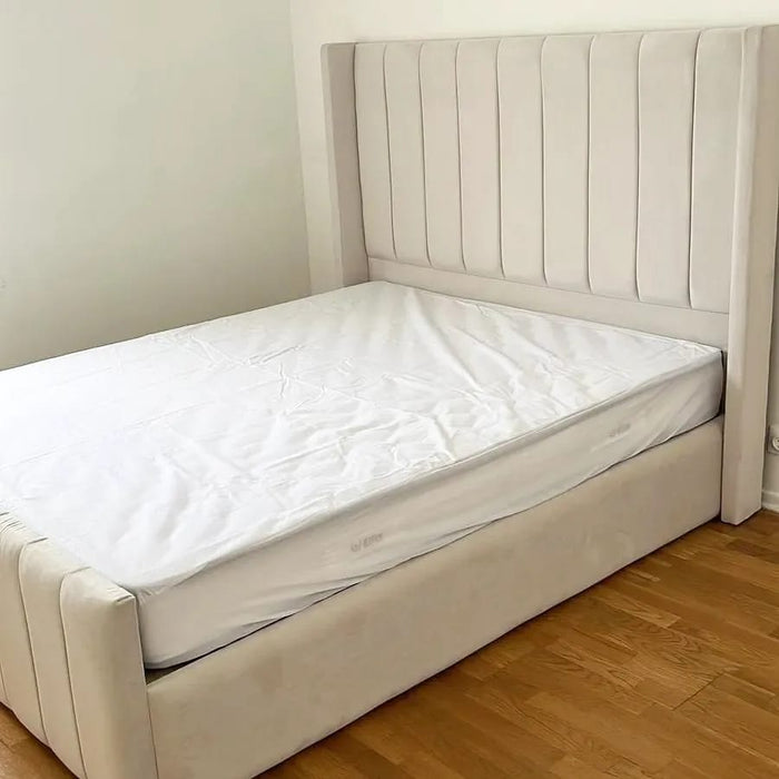 Cadre de lit Tokyo blanc cassé ton beige