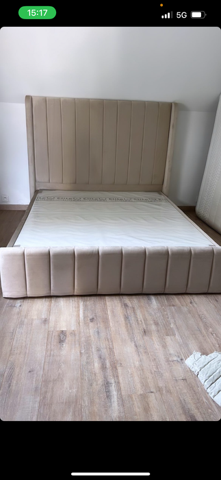 Cadre de lit Tokyo beige blanc cassé