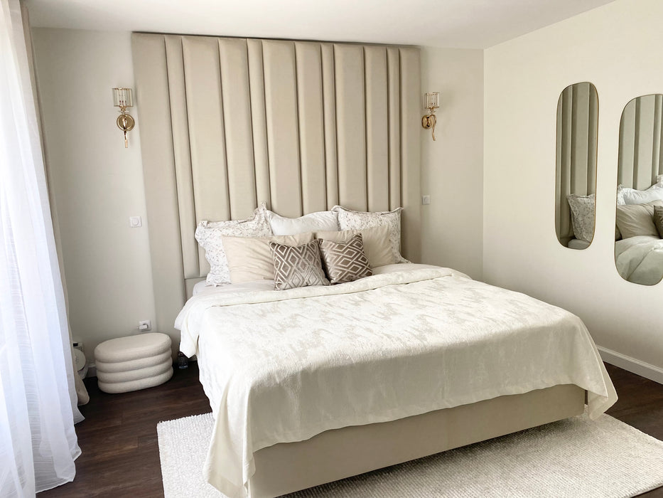 Lit coffre sur mesure Élégance coloris personnalisable H245 cm - Sur pieds