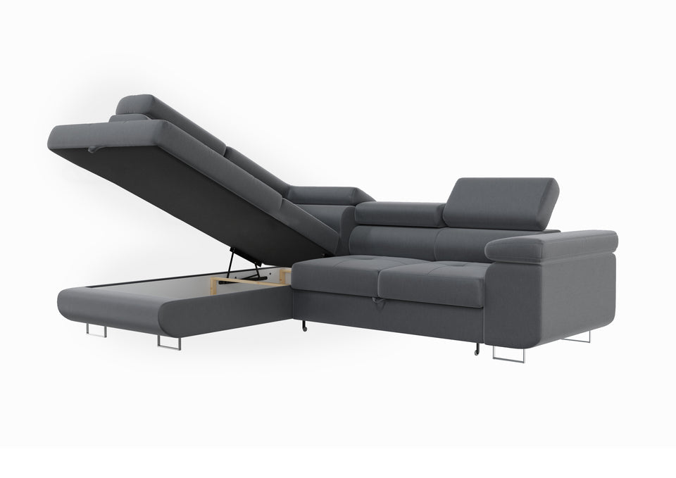 Canapé d’angle Tony Velours gris