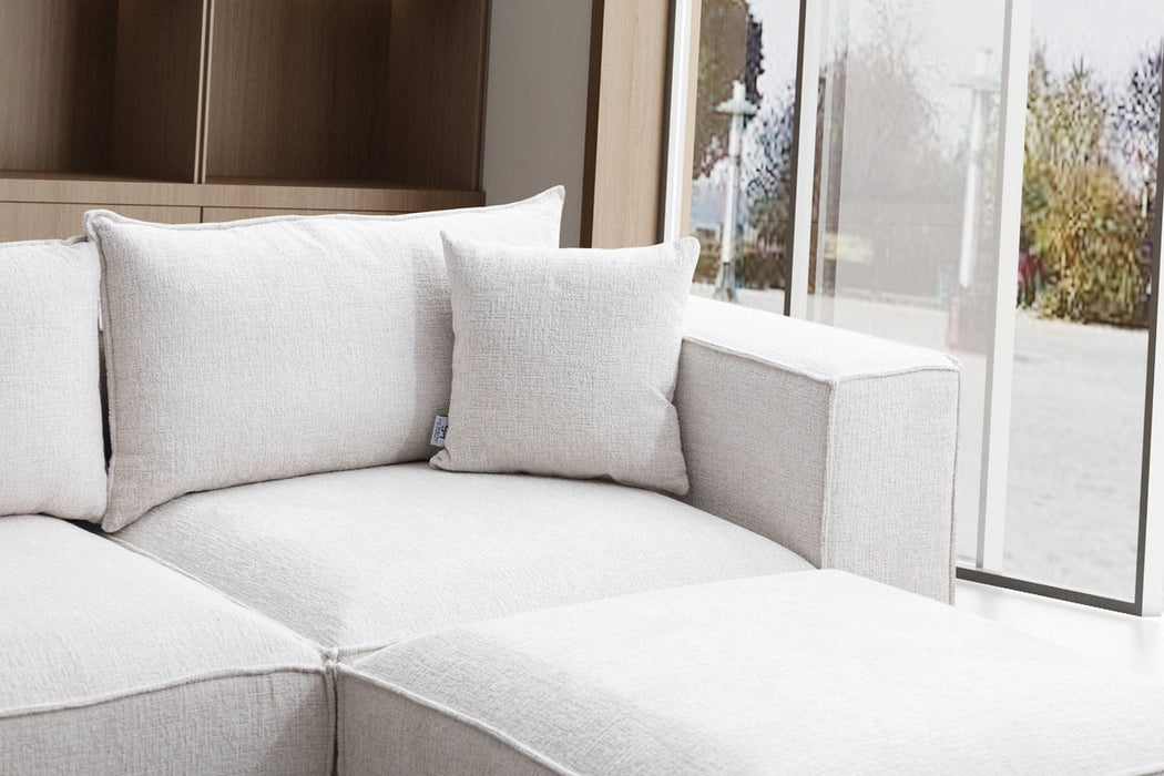 Canapé Elégance chenille Modulable 4+1 Pouf