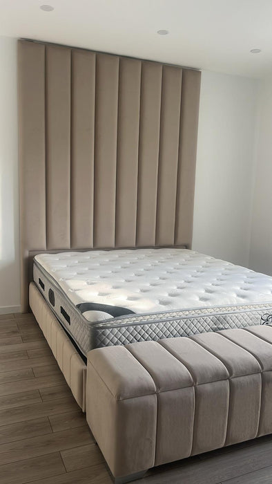 Lit coffre sur mesure Aya coloris personnalisable H245 cm - Sur pieds