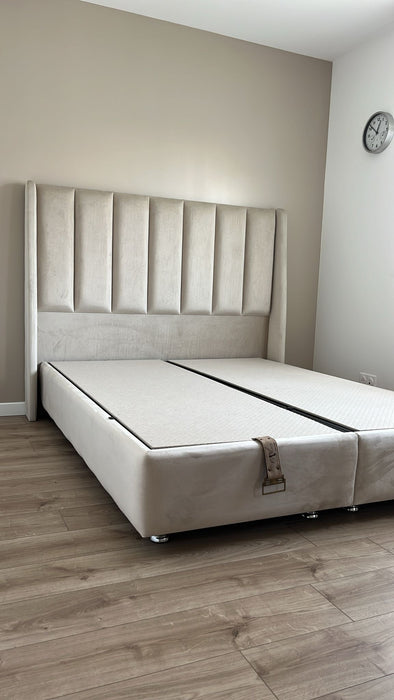 Lit coffre Relax beige Velours