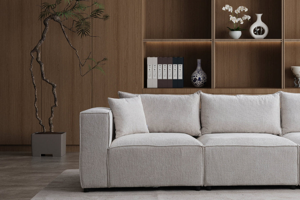 Canapé Elégance chenille Modulable 4+1 Pouf