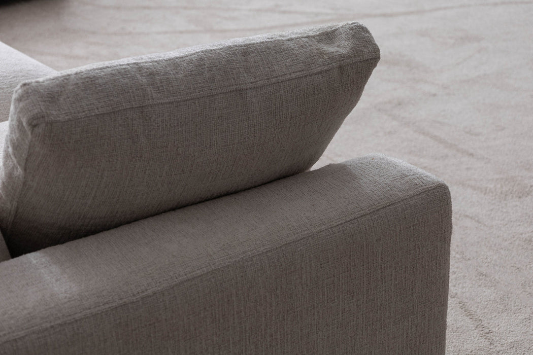 Canapé Julia Modulable Velours Blanc 3+1 Pouf