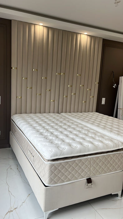 Lit coffre sur mesure Perla coloris personnalisable H245 cm - Posé au sol
