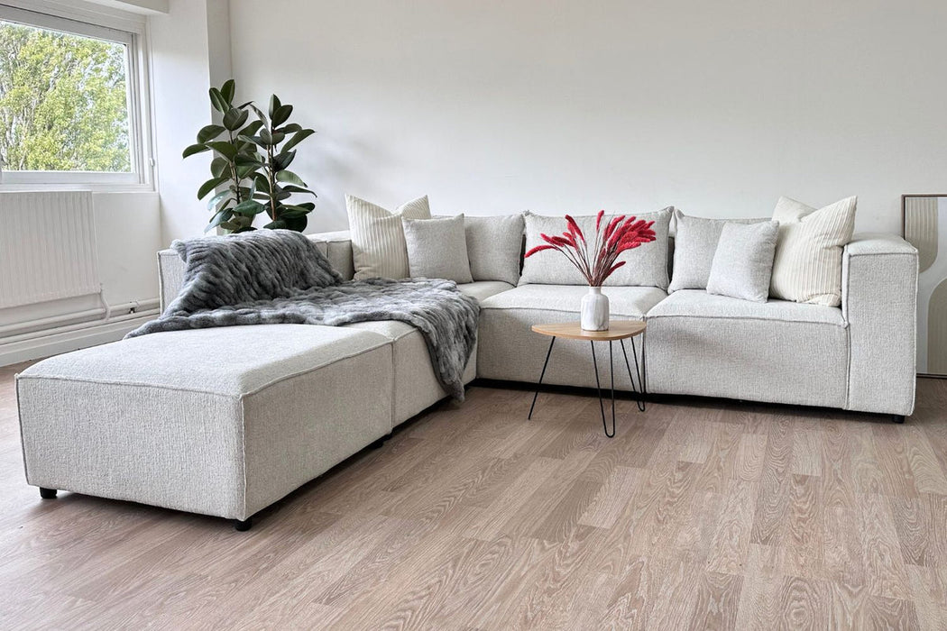 Canapé Elégance chenille Modulable 4+1 Pouf