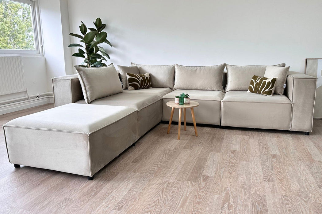 Canapé Elégance Modulable 4+1 Pouf