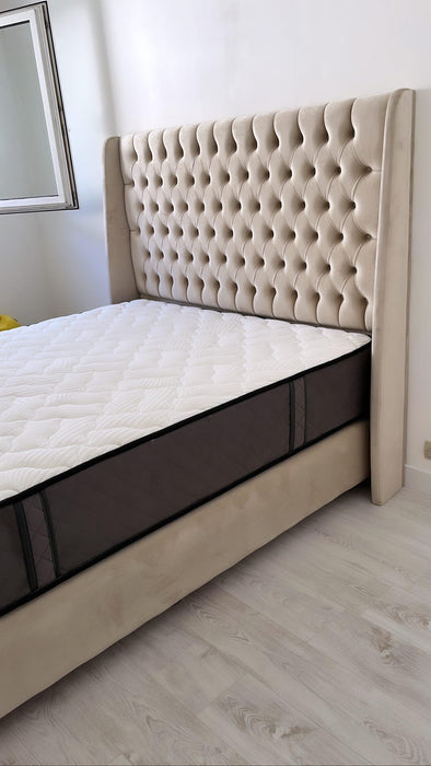 Lit coffre Luxury beige Velours
