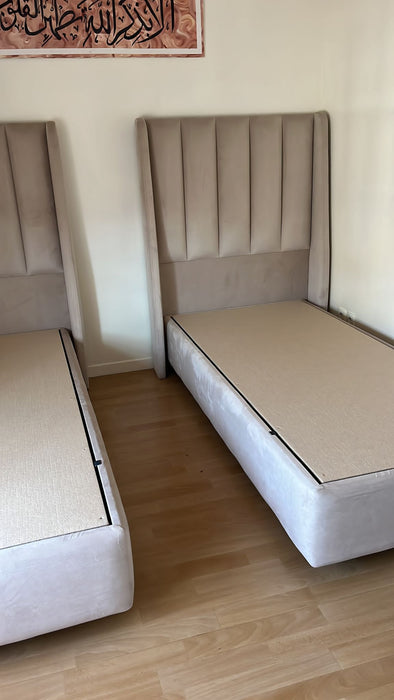 Lit coffre 90x190 cm Taupe