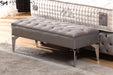 Banc banquette capitonné coffre gris ou beige - Relax Meubles