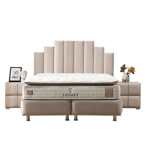 Lit coffre Natura beige Velours - Relax Meubles