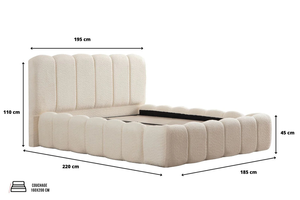 Lit coffre Aliya Blanc