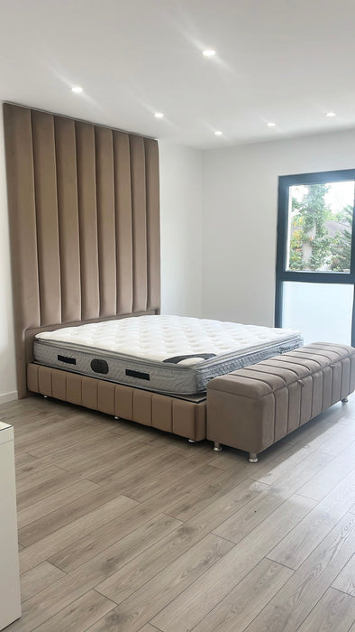Lit coffre sur mesure Aya coloris personnalisable H245 cm - Sur pieds