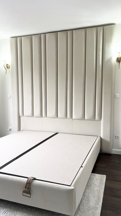 Lit coffre sur mesure Élégance coloris personnalisable H245 cm - Sur pieds