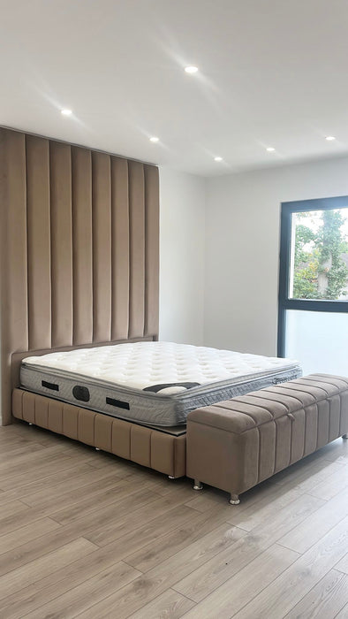 Lit coffre sur mesure Aya coloris personnalisable H245 cm - Sur pieds