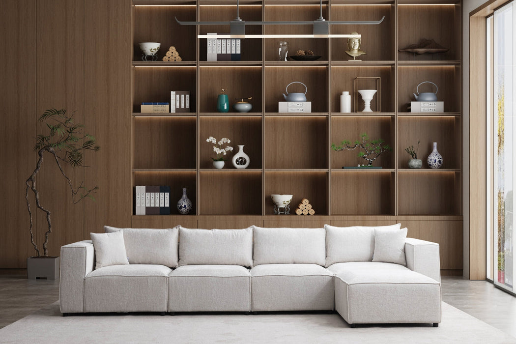 Canapé Elégance chenille Modulable 4+1 Pouf