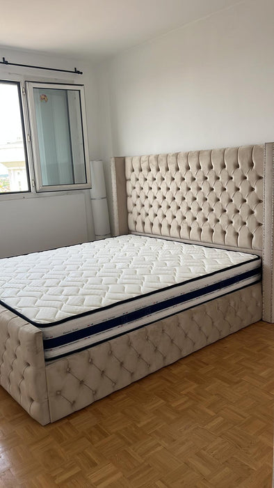 Cadre de lit Clouté beige
