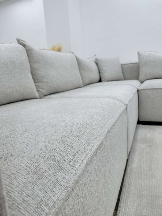 Canapé Elégance chenille Modulable 4+1 Pouf
