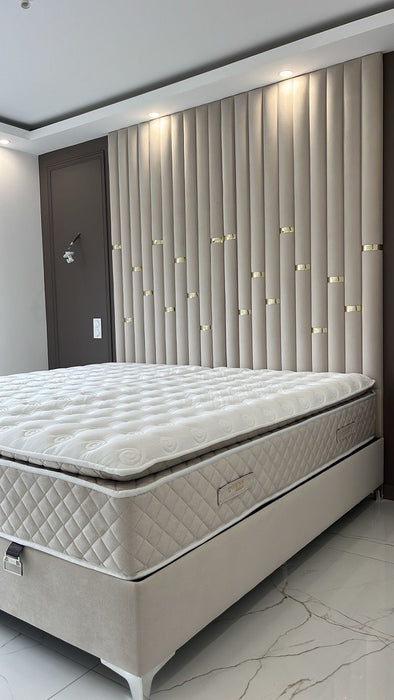 Lit coffre sur mesure Perla coloris personnalisable H245 cm - Posé au sol