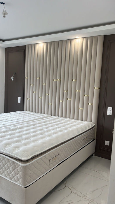 Lit coffre sur mesure Perla coloris personnalisable H245 cm - Posé au sol