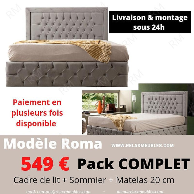 Lit Roma avec sommier et matelas