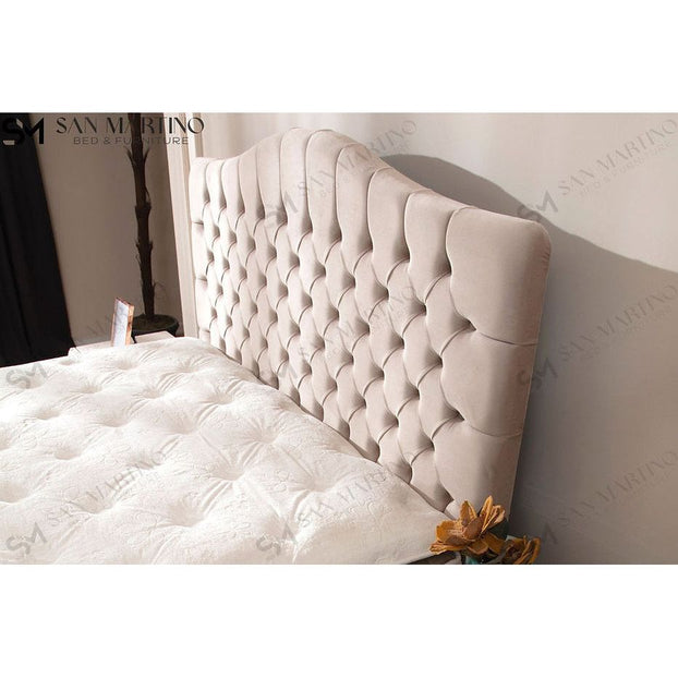 Lit coffre Paris Beige 140x190 cm 160x200 cm 180x200 cm Velours