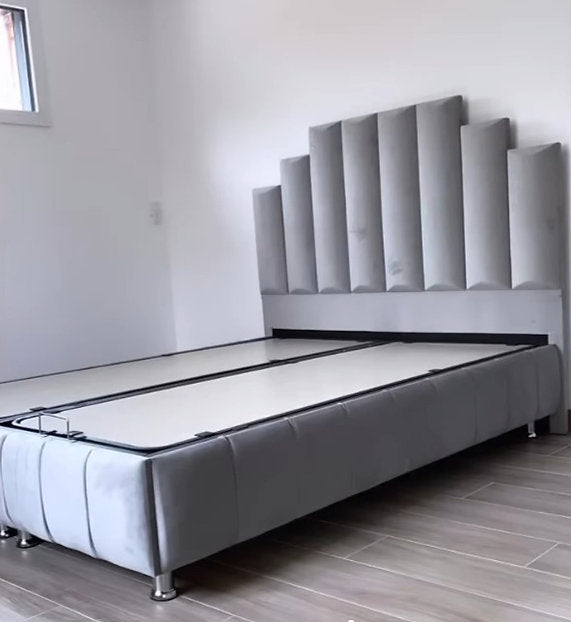 Lit coffre Natura gris 140x190 cm 160x200 cm 180x200 cm Velours