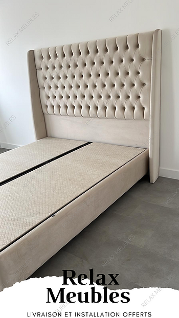 Lit coffre Luxury beige 140x190 cm 160x200 cm 180x200 cm Velours