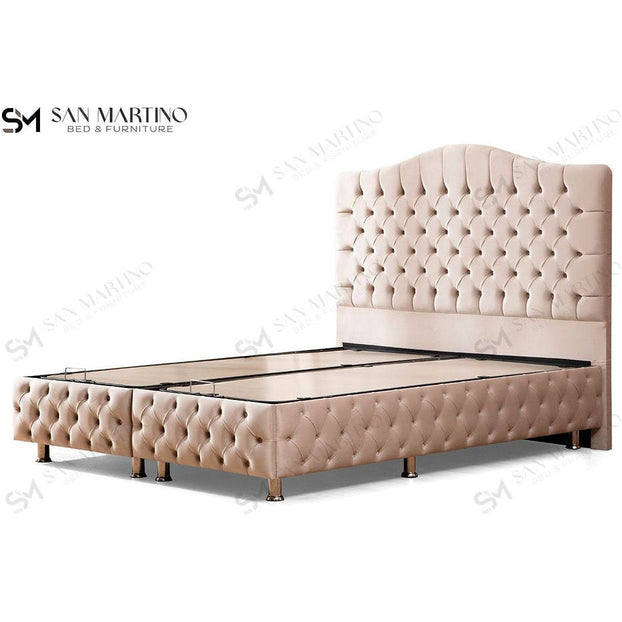 Lit coffre Paris Beige 140x190 cm 160x200 cm 180x200 cm Velours