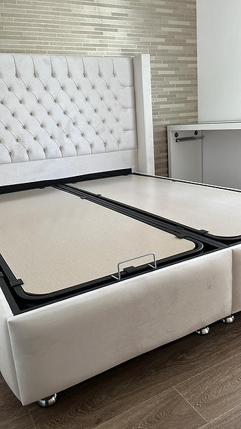 Lit coffre Bianca 140x190 cm 160x200 cm 180x200 cm Velours