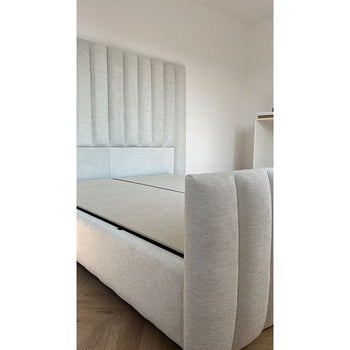 Lit coffre laine bouclée EVA 140x190 cm 160x200 cm 180x200 cm