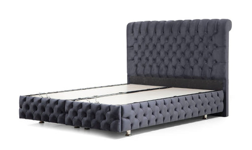 Lit coffre Luna Anthracite Velours - Relax Meubles