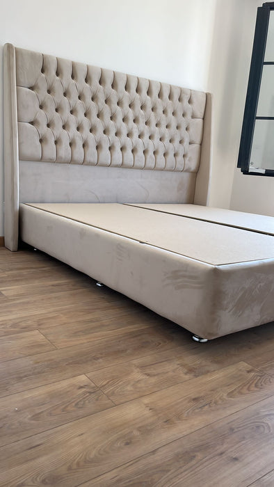Lit coffre Luxury beige 140x190 cm 160x200 cm 180x200 cm Velours