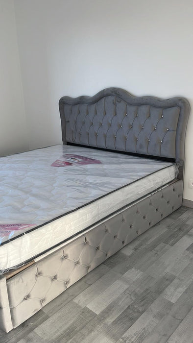 Cadre de lit Venise gris 140x190 cm 160x200 cm 180x200 cm Velours
