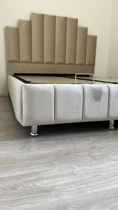 Lit coffre Natura beige 140x190 cm 160x200 cm 180x200 cm Velours
