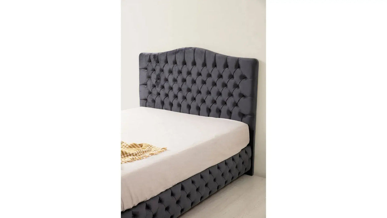 Lit coffre Paris Anthracite Velours - Relax Meubles